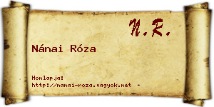 Nánai Róza névjegykártya